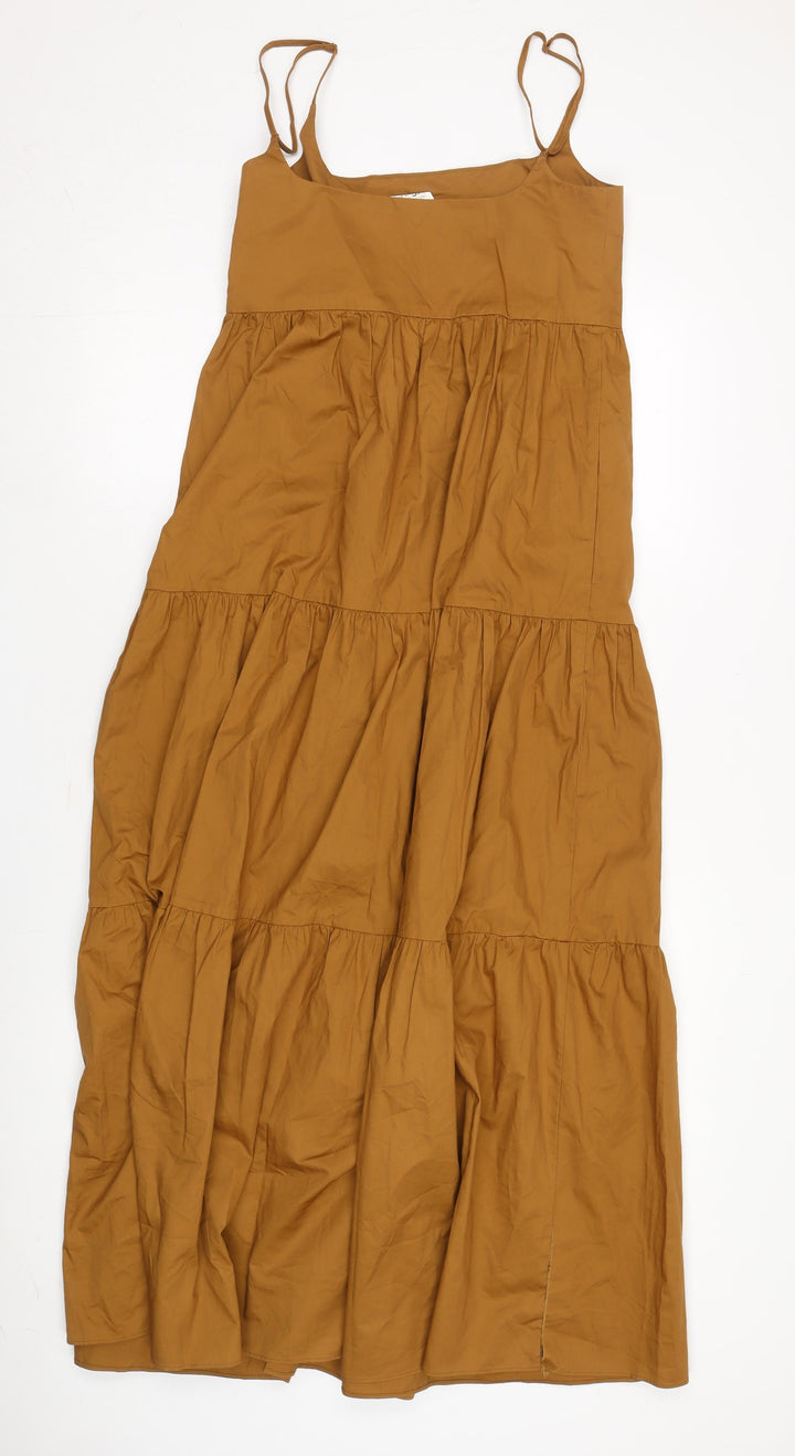 Zara Women’s Brown Long Cotton Slip Dress XS