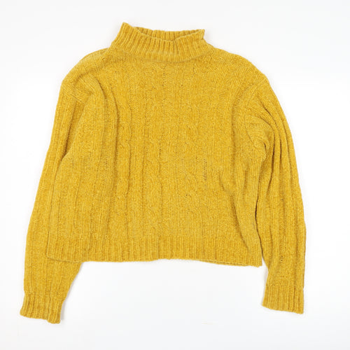Essentials by Bon Marché Women's Yellow Mock Neck Jumper