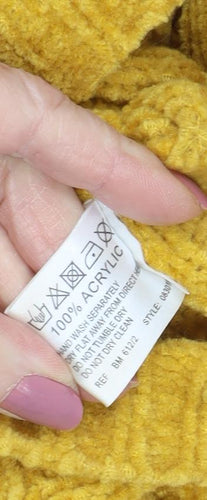 Essentials by Bon Marché Women's Yellow Mock Neck Jumper