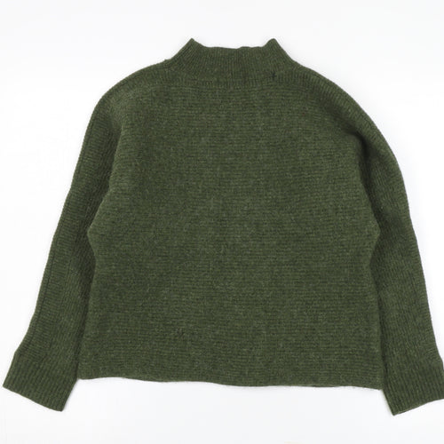 White Stuff Women's Green Mock Neck Pullover Jumper, Size 10
