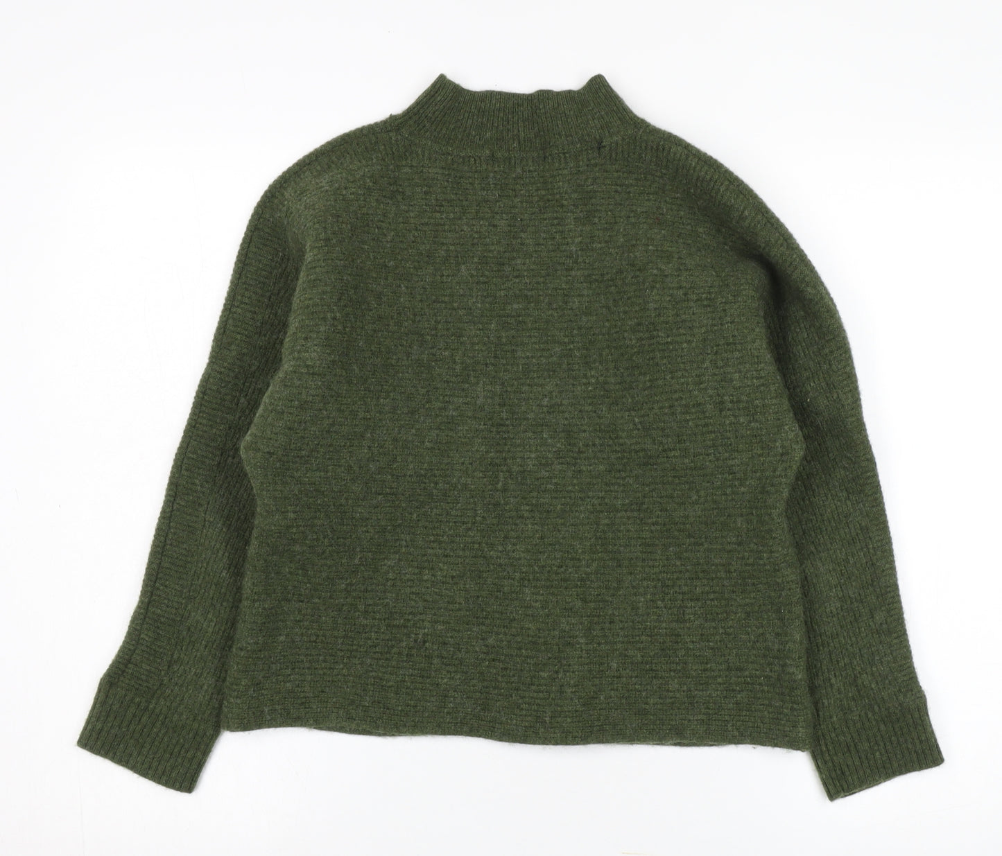 White Stuff Women's Green Mock Neck Pullover Jumper, Size 10