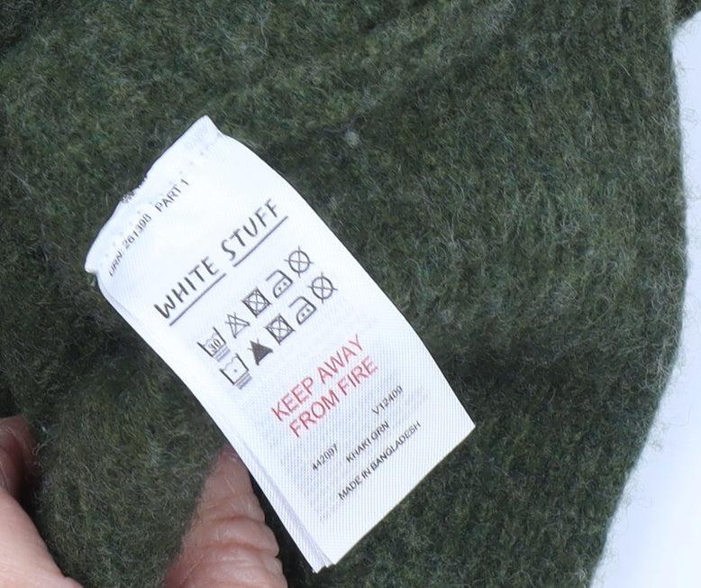 White Stuff Women's Green Mock Neck Pullover Jumper, Size 10