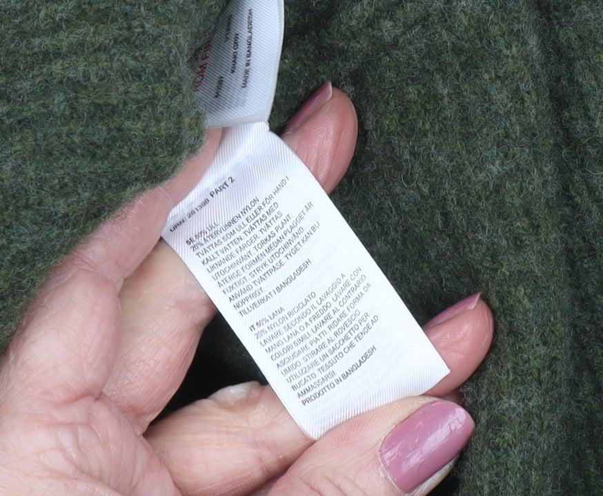 White Stuff Women's Green Mock Neck Pullover Jumper, Size 10