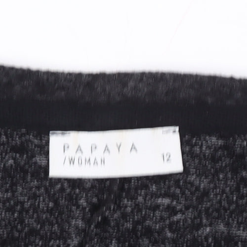 Papaya Women's Black Beaded Pullover Jumper Size 12