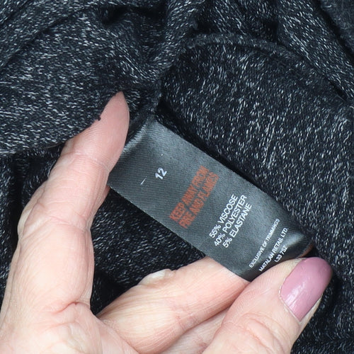 Papaya Women's Black Beaded Pullover Jumper Size 12
