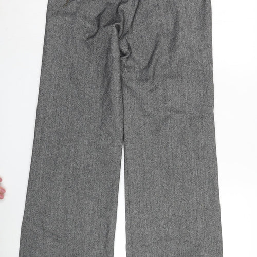 French Connection Women's Grey Wide-Leg Wool Trousers