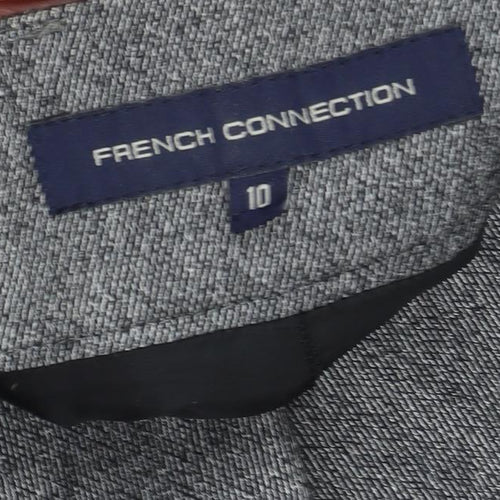 French Connection Women's Grey Wide-Leg Wool Trousers