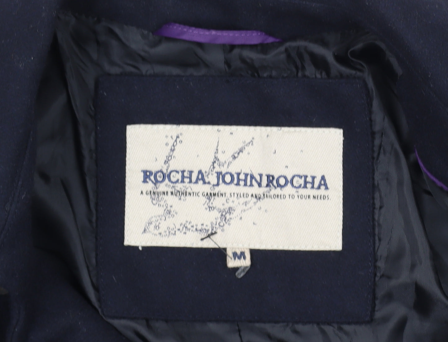 Rocha John Rocha Mens Black Medium Wool Pea Coat