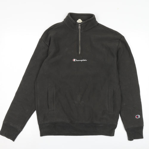 Champion Men's Black XS 1/4 Zip Sweatshirt Logo