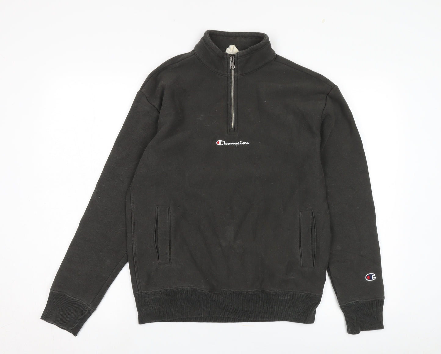 Champion Men's Black XS 1/4 Zip Sweatshirt Logo