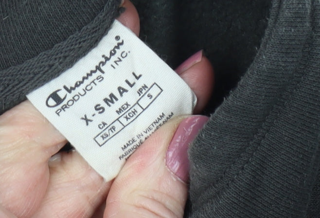 Champion Men's Black XS 1/4 Zip Sweatshirt Logo