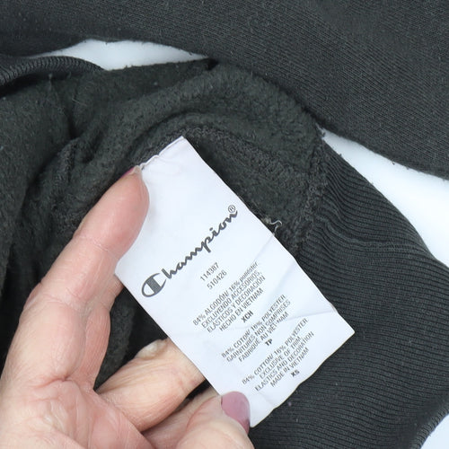 Champion Men's Black XS 1/4 Zip Sweatshirt Logo