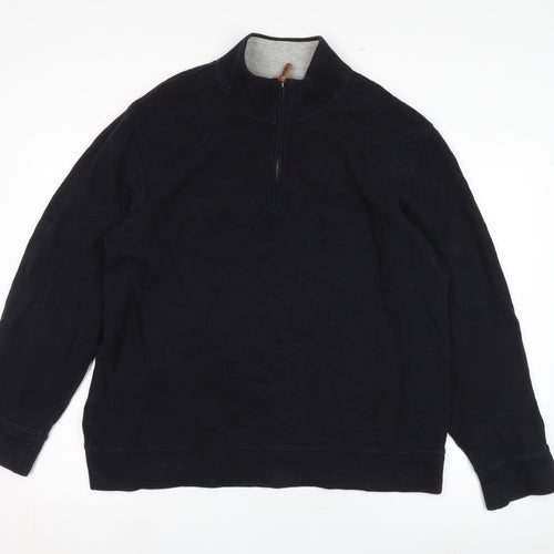 Lands' End Men's XL Black Pullover Jumper High Neck