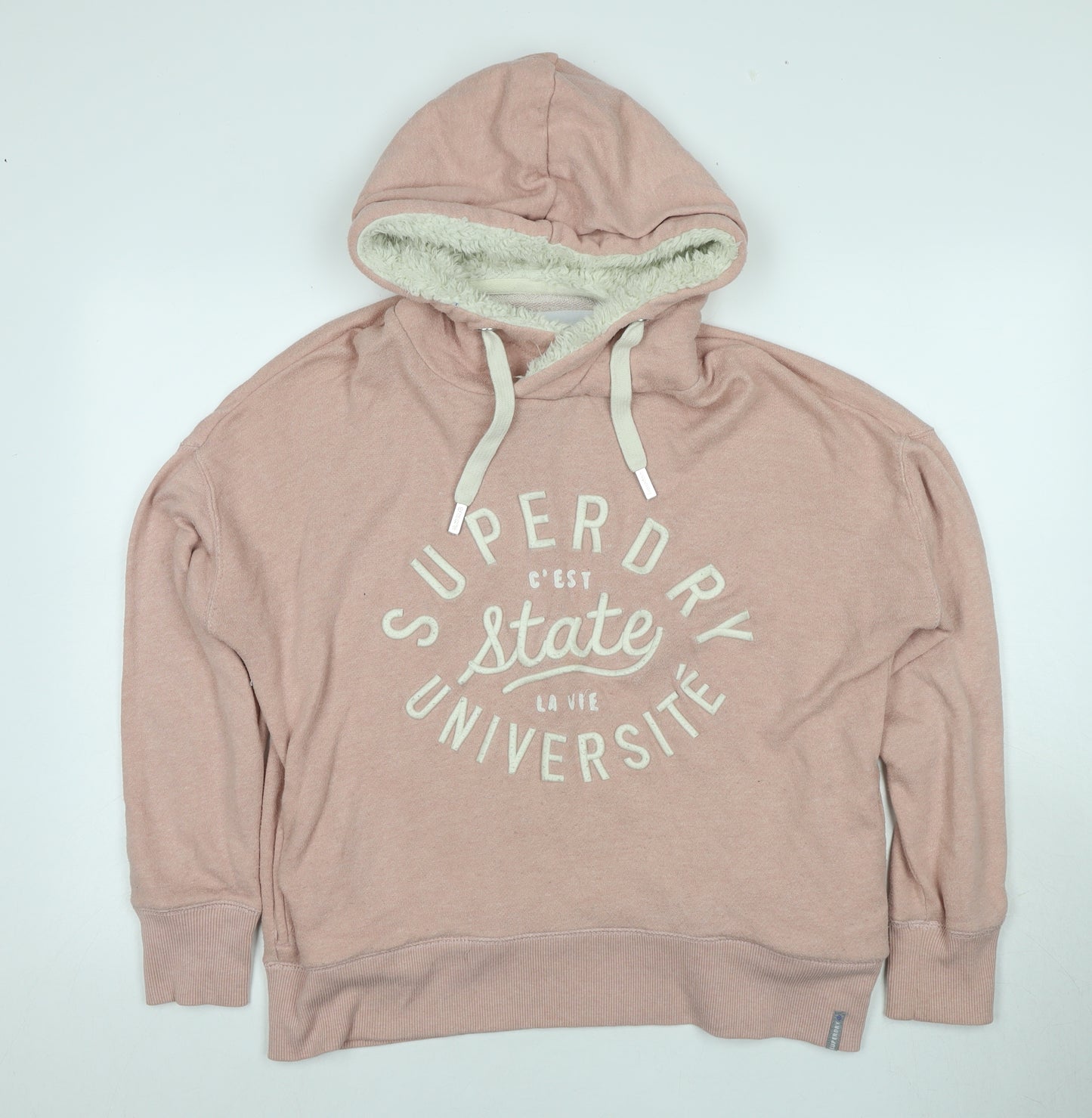 Superdry Women's Pink L Pullover Hoodie with Logo Accents