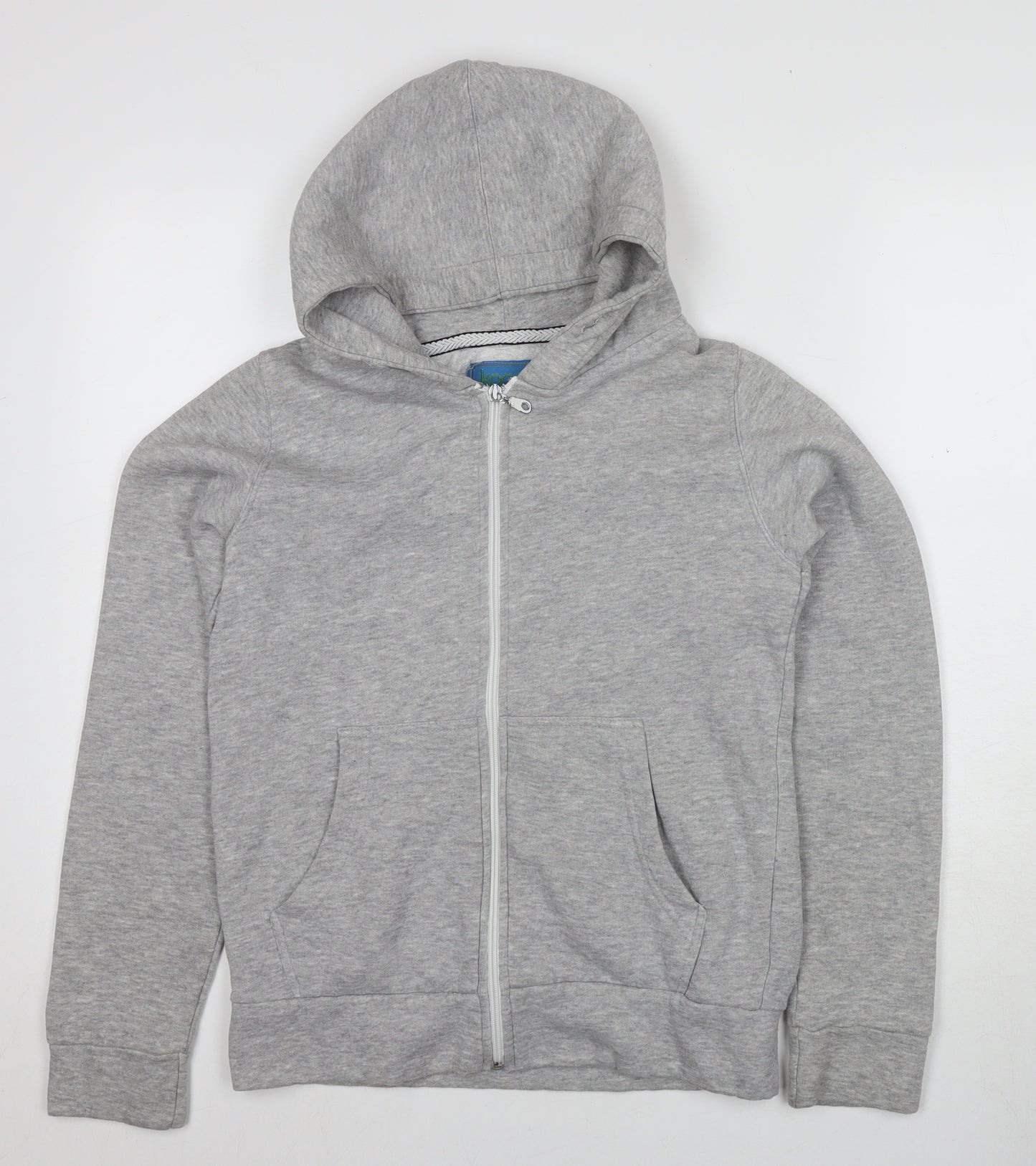 Koopoi Men's Grey Full Zip Hoodie - Size S, Hooded with Pockets