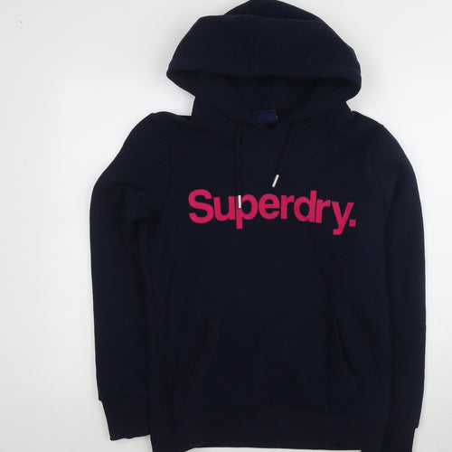 Superdry Women's Blue Pullover Hoodie Size 12