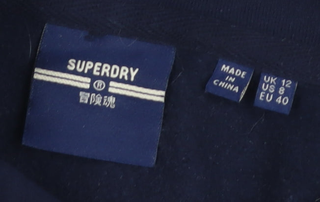 Superdry Women's Blue Pullover Hoodie Size 12