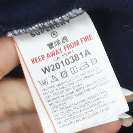 Superdry Women's Blue Pullover Hoodie Size 12