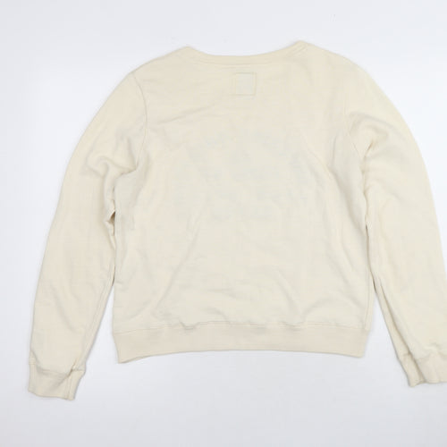 Jack Wills Women's Ivory Logo Pullover Sweatshirt UK 10
