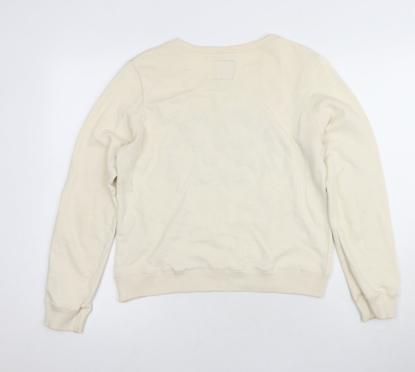 Jack Wills Women's Ivory Logo Pullover Sweatshirt UK 10