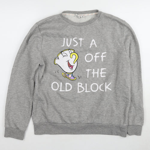 Disney Women's Grey Pullover Sweatshirt, Size M, Chip Graphic