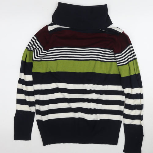 EWM Women's Multicoloured M Striped Pullover Jumper