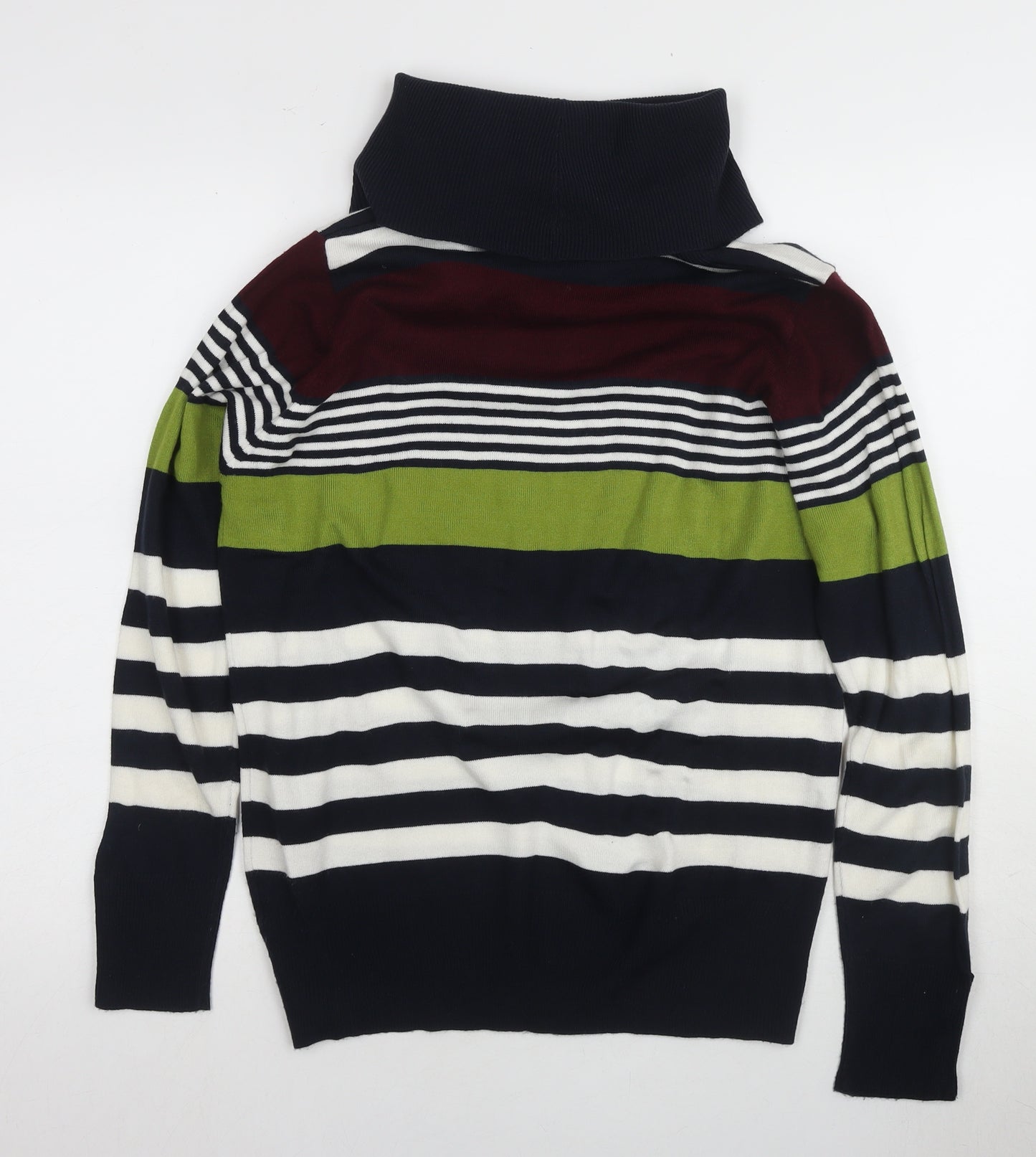 EWM Women's Multicoloured M Striped Pullover Jumper