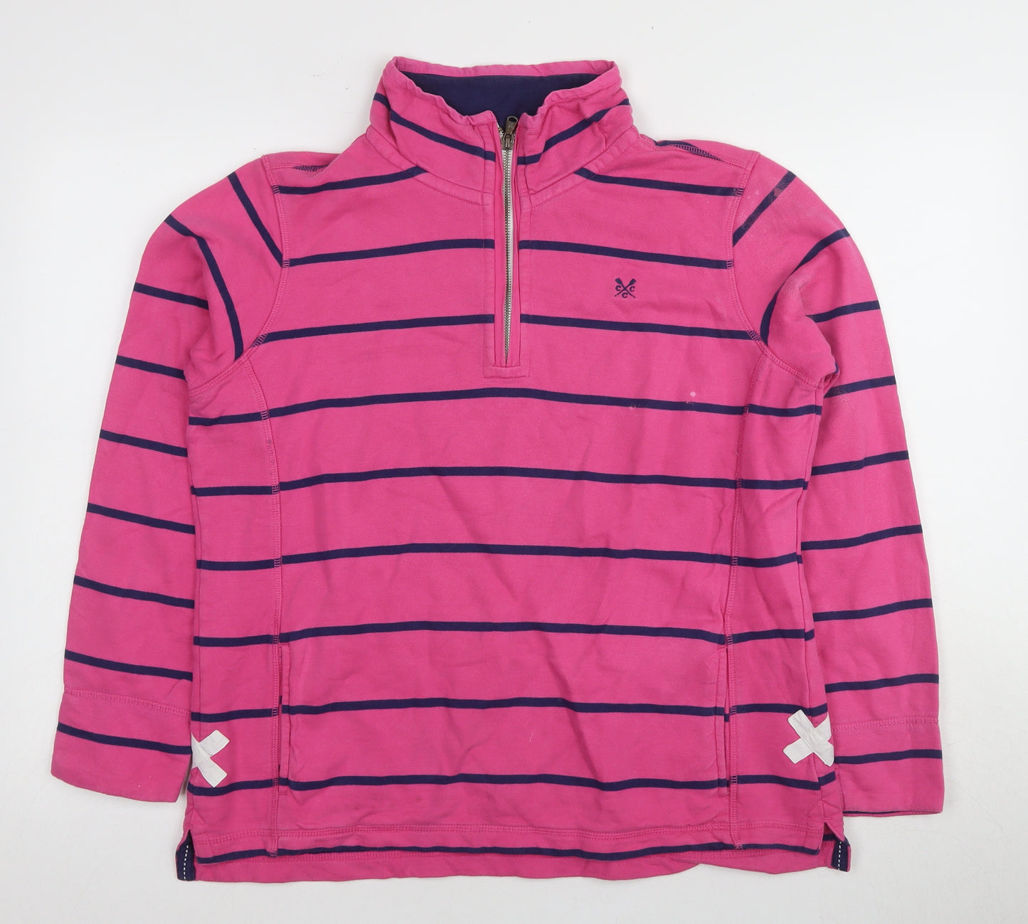 Crew Clothing Co. Women's Pink 16 Striped Pullover Sweatshirt