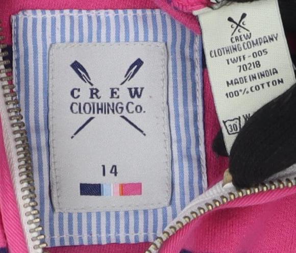 Crew Clothing Co. Women's Pink 16 Striped Pullover Sweatshirt