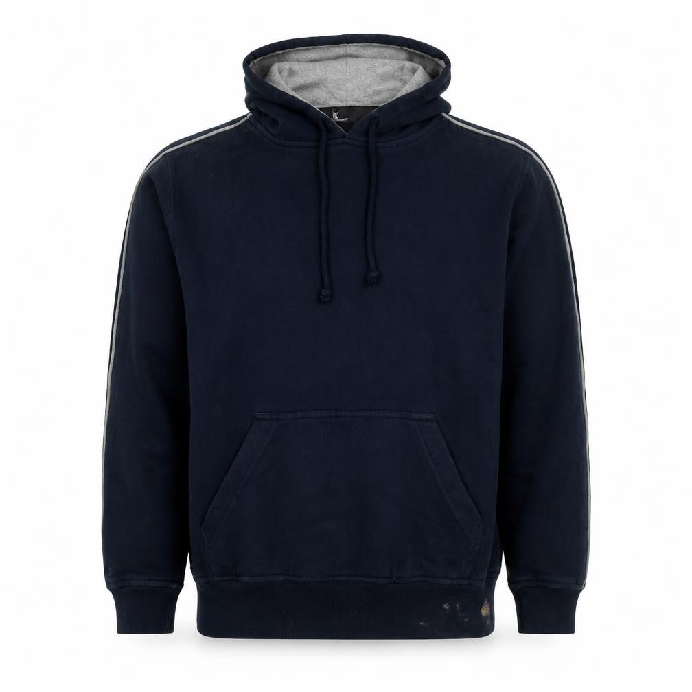 Front view of Jac Menswear Men's Black Pullover Hoodie, M, Hooded