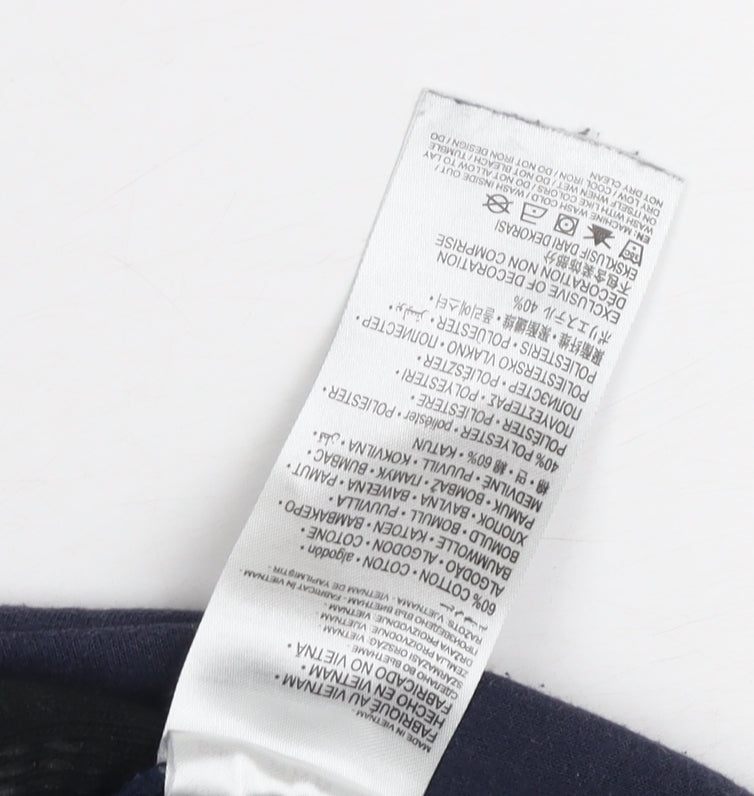 Converse Boys Blue Hoodie M Pullover Logo Accents