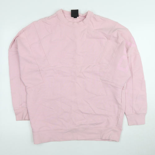 Donnay Women's Pink Cotton Pullover Sweatshirt, Relaxed Fit