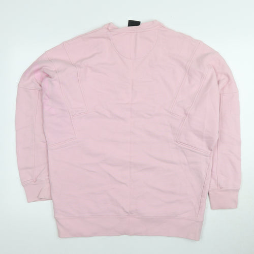 Donnay Women's Pink Cotton Pullover Sweatshirt, Relaxed Fit