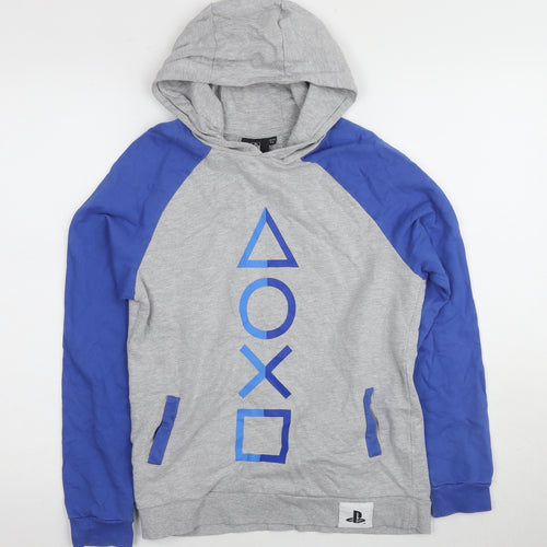 PlayStation Boys Grey and Blue Pullover Hoodie 12-13 Years