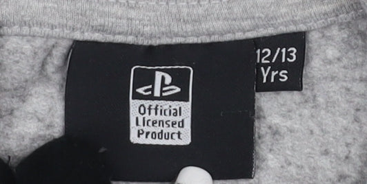 PlayStation Boys Grey and Blue Pullover Hoodie 12-13 Years