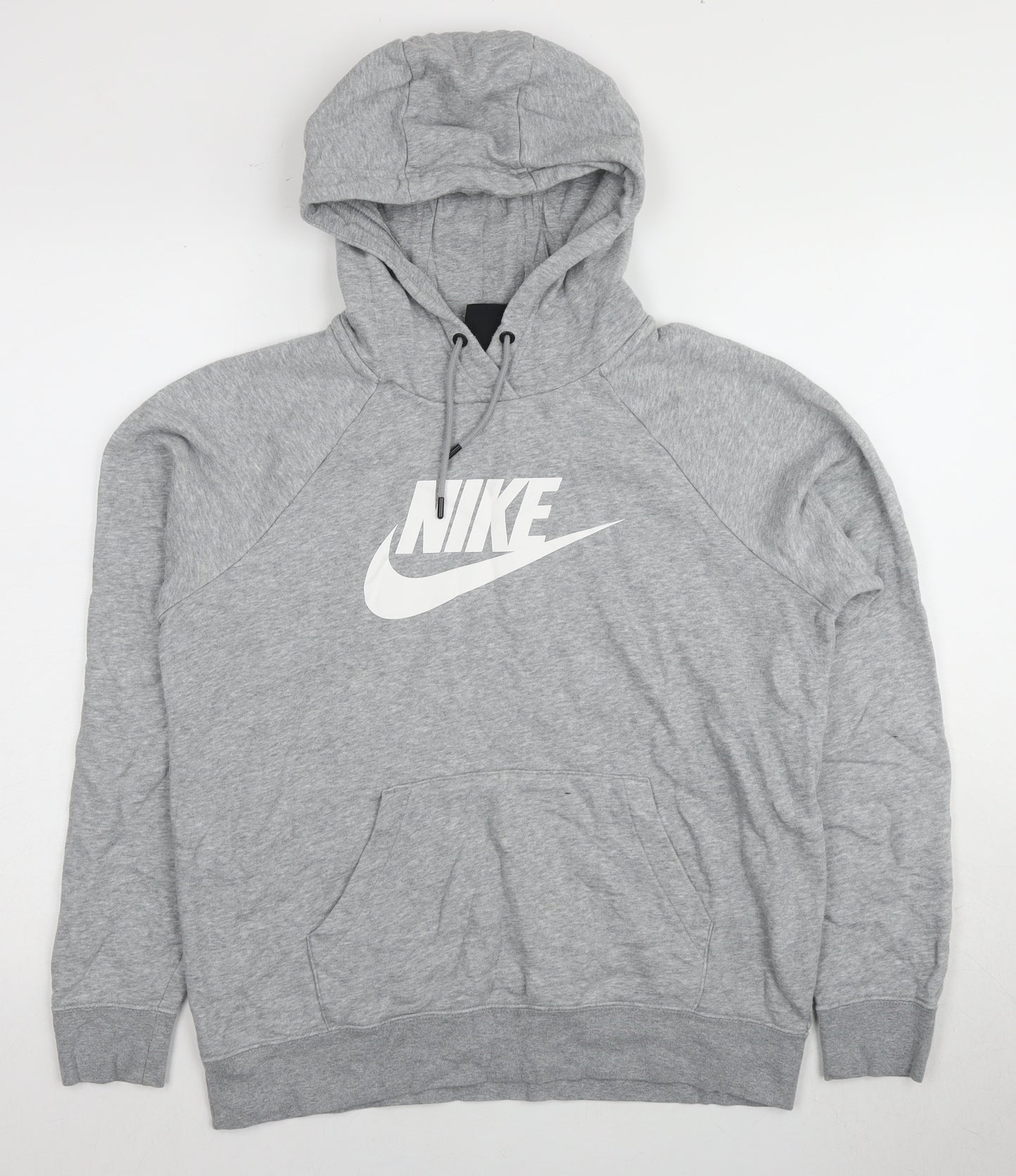 Nike Men's Grey Pullover Hoodie M - Sports Logo