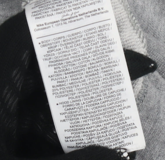 Nike Men's Grey Pullover Hoodie M - Sports Logo