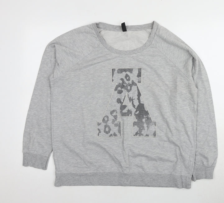 Vero Moda Grey Logo Women's Pullover Sweatshirt L
