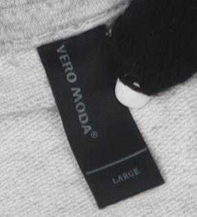 Vero Moda Grey Logo Women's Pullover Sweatshirt L