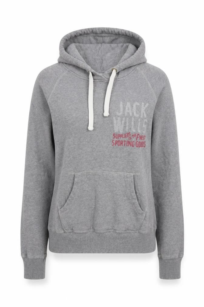 Front view of Jack Wills Women's Grey Pullover Hoodie, size 10