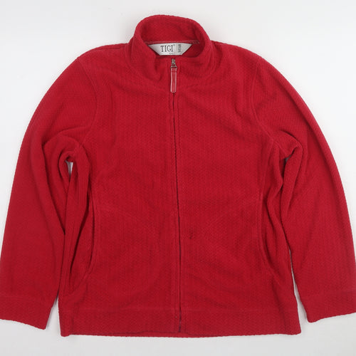 TIGI Wear Women's Red Fleece Jacket Size 10