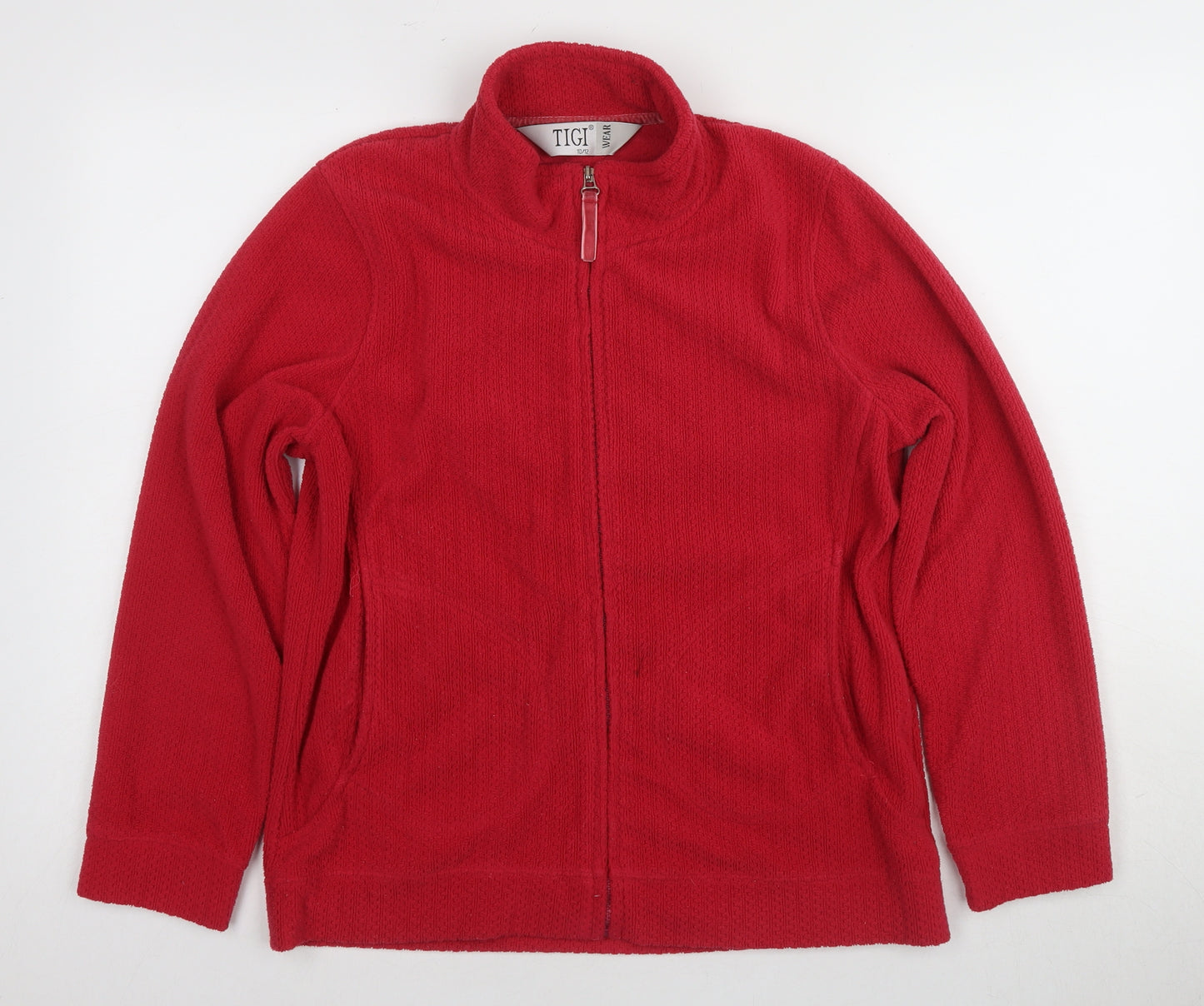 TIGI Wear Women's Red Fleece Jacket Size 10