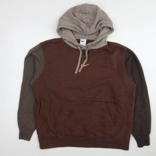 Nike Unisex Brown Hoodie Medium Fleece Pullover