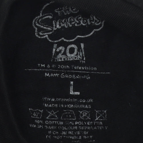 Simpsons Boys Black Graphic Print Pullover Sweatshirt L