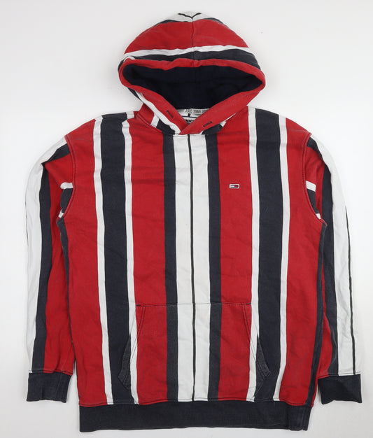 Tommy Jeans Men's Multicoloured Striped Hoodie L