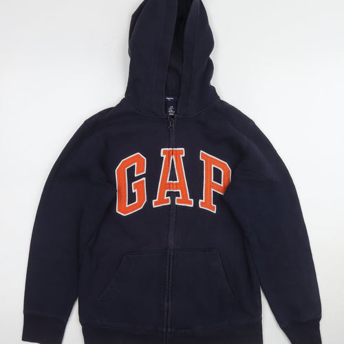 GAP Boys Blue Hoodie 12 Years Full Zip Logo Hooded
