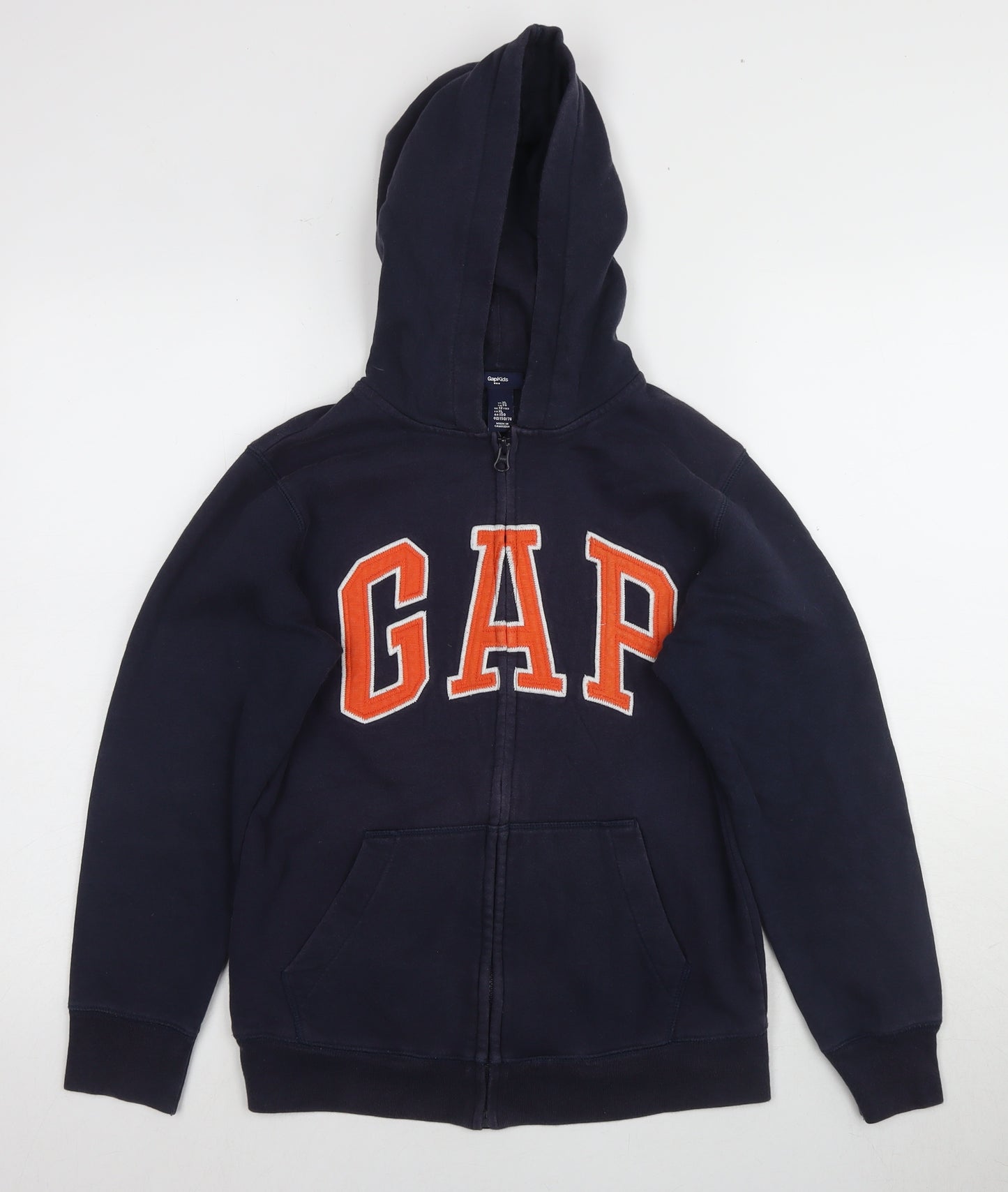 GAP Boys Blue Hoodie 12 Years Full Zip Logo Hooded