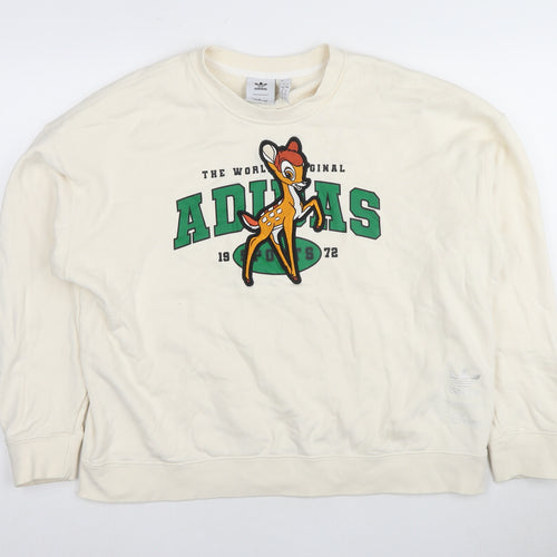 Adidas Disney Women's Ivory Pullover Sweatshirt, Size 16