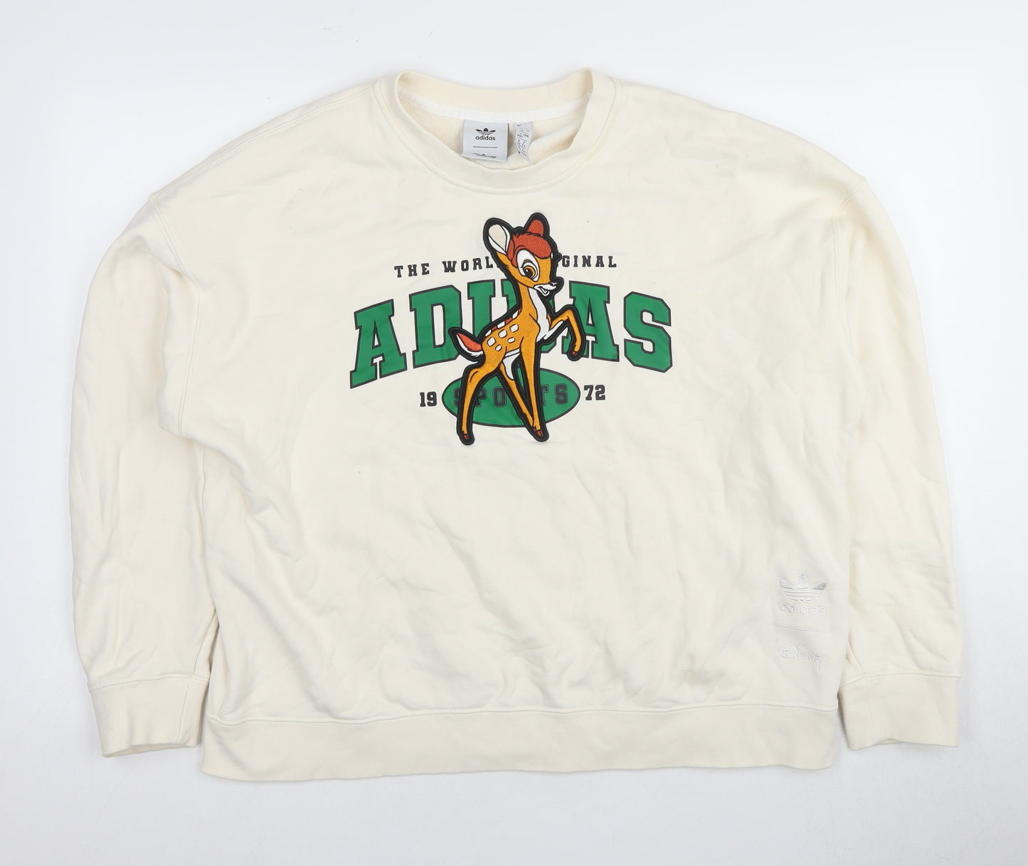 Adidas Disney Women's Ivory Pullover Sweatshirt, Size 16