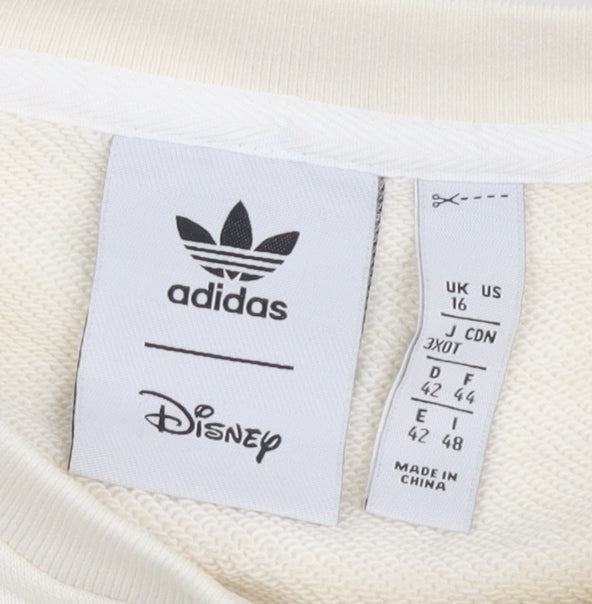 Adidas Disney Women's Ivory Pullover Sweatshirt, Size 16